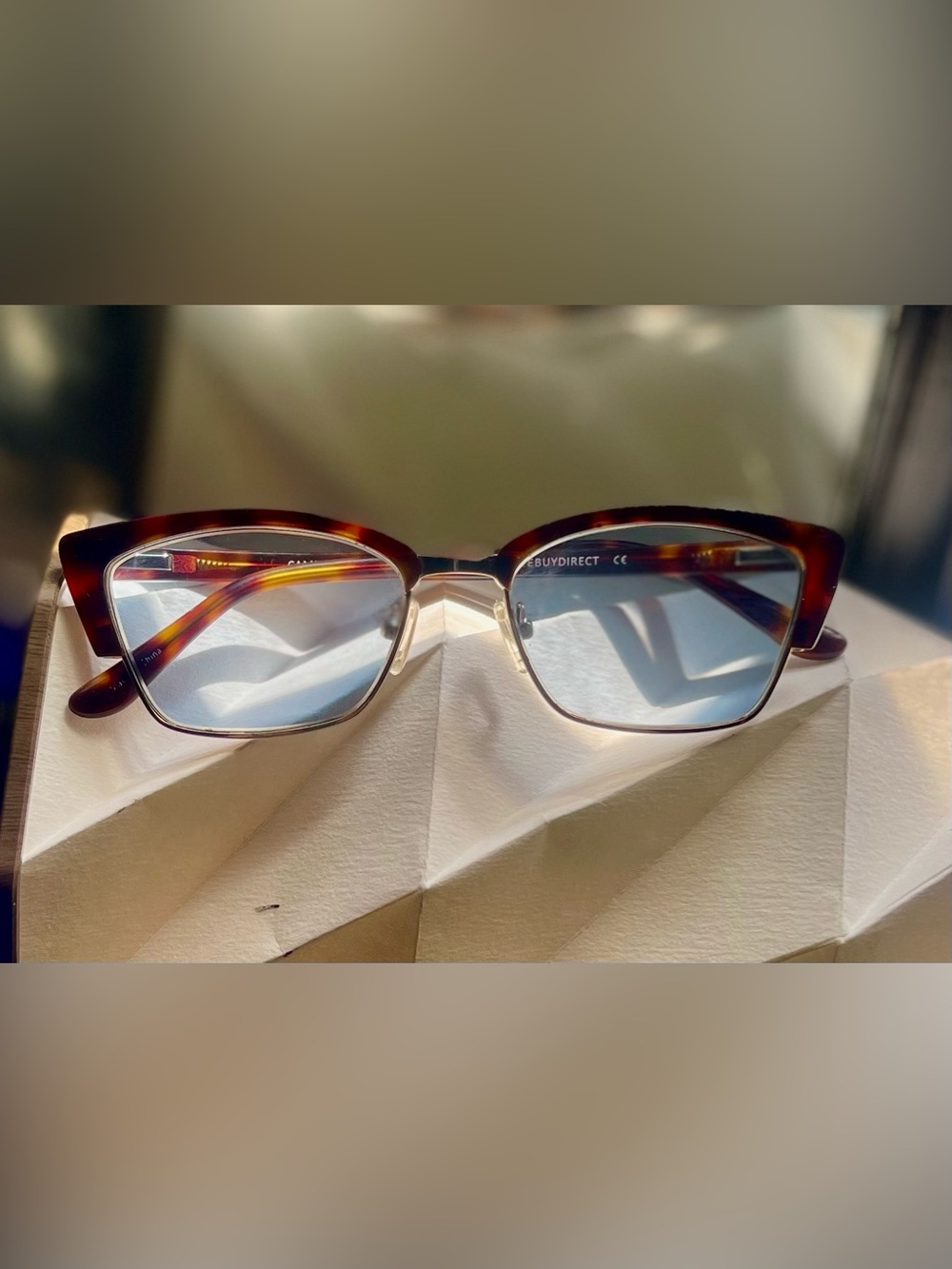 EyeBuyDirect premium progressive +2.5 light blue reading sunglasses